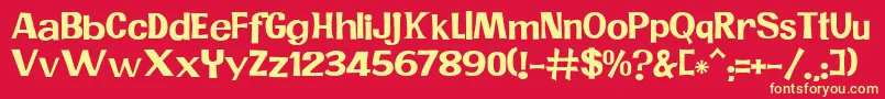 JMH PR Font – Yellow Fonts on Red Background