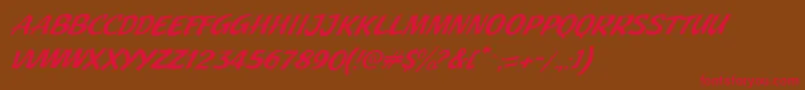 Fonte JMH Pulp Paperback Italic – fontes vermelhas em um fundo marrom
