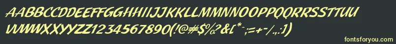 JMH Pulp Paperback Italic Font – Yellow Fonts on Black Background