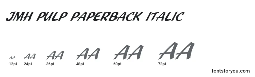 Размеры шрифта JMH Pulp Paperback Italic