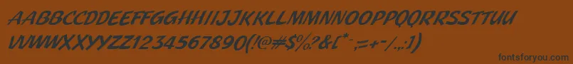 JMH Pulp Paperback Italic-Schriftart – Schwarze Schriften auf braunem Hintergrund