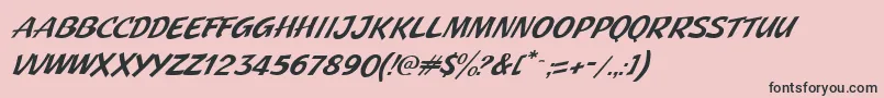 Fonte JMH Pulp Paperback Italic – fontes pretas em um fundo rosa