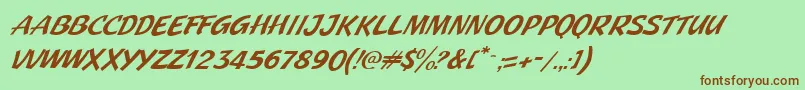 JMH Pulp Paperback Italic Font – Brown Fonts on Green Background