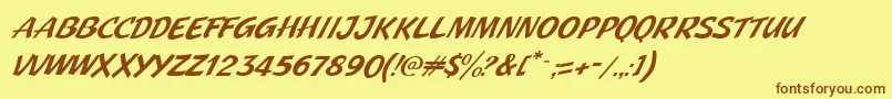 JMH Pulp Paperback Italic Font – Brown Fonts on Yellow Background