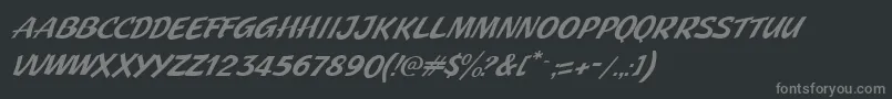 フォントJMH Pulp Paperback Italic – 黒い背景に灰色の文字