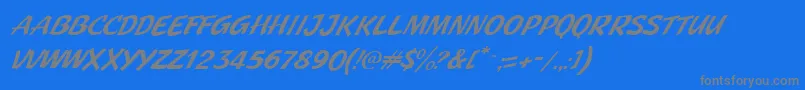 JMH Pulp Paperback Italic-fontti – harmaat kirjasimet sinisellä taustalla