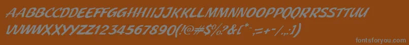 JMH Pulp Paperback Italic-Schriftart – Graue Schriften auf braunem Hintergrund