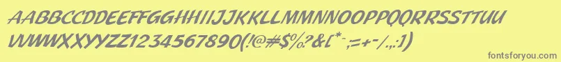 JMH Pulp Paperback Italic-Schriftart – Graue Schriften auf gelbem Hintergrund