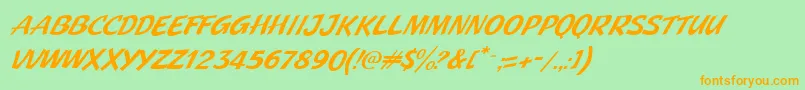 fuente JMH Pulp Paperback Italic – Fuentes Naranjas Sobre Fondo Verde