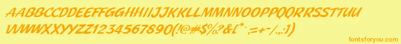 JMH Pulp Paperback Italic Font – Orange Fonts on Yellow Background