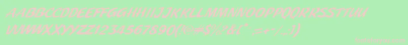 fuente JMH Pulp Paperback Italic – Fuentes Rosadas Sobre Fondo Verde