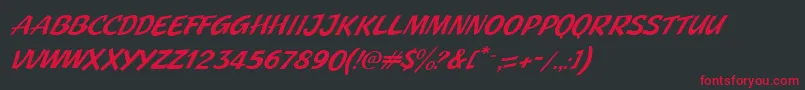 JMH Pulp Paperback Italic Font – Red Fonts on Black Background