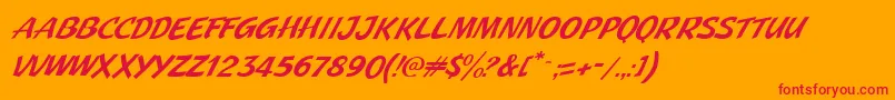 JMH Pulp Paperback Italic Font – Red Fonts on Orange Background