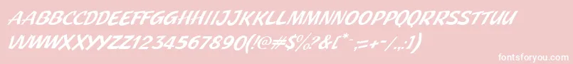 フォントJMH Pulp Paperback Italic – ピンクの背景に白い文字