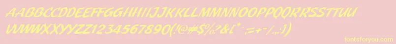 fuente JMH Pulp Paperback Italic – Fuentes Amarillas Sobre Fondo Rosa