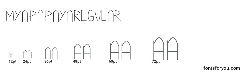 Размеры шрифта MyapapayaRegular