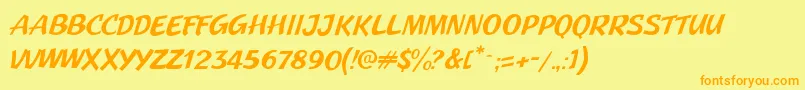 JMH Pulp Paperback Font – Orange Fonts on Yellow Background