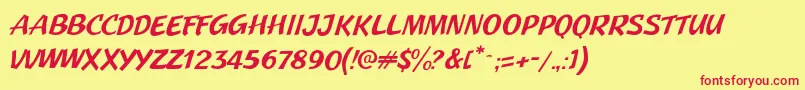JMH Pulp Paperback Font – Red Fonts on Yellow Background