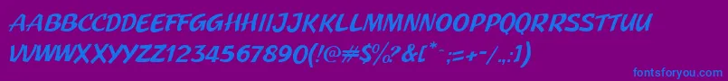 Lisätietoja JMH Pulp Paperback-fontista JMH Pulp Paperback-fontti – siniset fontit violetilla taustalla