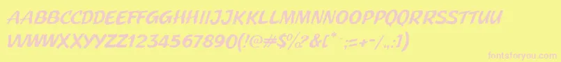 Шрифт JMH Pulp Paperback – розовые шрифты на жёлтом фоне