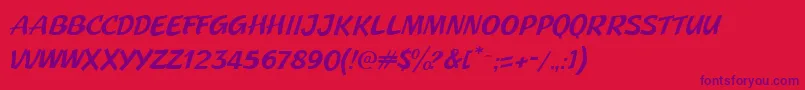 JMH Pulp Paperback-Schriftart – Violette Schriften auf rotem Hintergrund