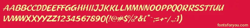 JMH Pulp Paperback-Schriftart – Gelbe Schriften auf rotem Hintergrund