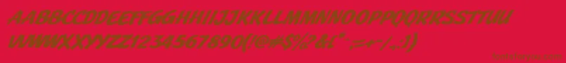 JMH Pulp PaperbackBold Italic Font – Brown Fonts on Red Background