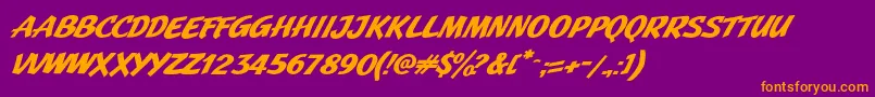 Police JMH Pulp PaperbackBold Italic – polices orange sur fond violet