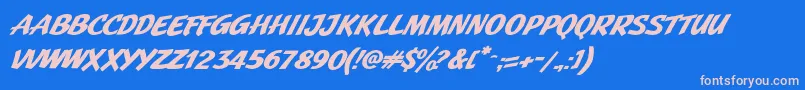 JMH Pulp PaperbackBold Italic Font – Pink Fonts on Blue Background