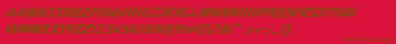Шрифт JMH Pulp PaperbackBold Italic – коричневые шрифты на красном фоне