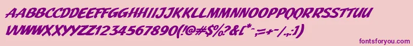 JMH Pulp PaperbackBold Italic Font – Purple Fonts on Pink Background