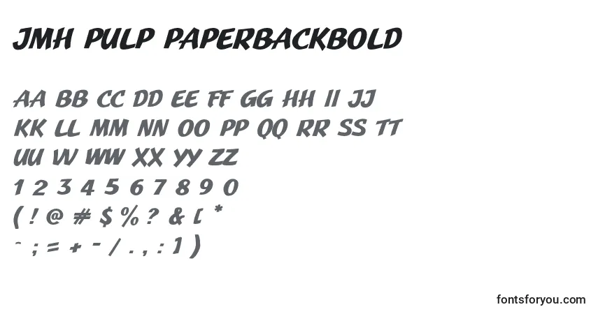Fuente JMH Pulp PaperbackBold - alfabeto, números, caracteres especiales