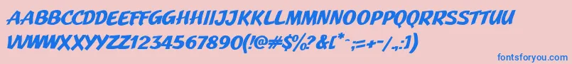 JMH Pulp PaperbackBold Font – Blue Fonts on Pink Background