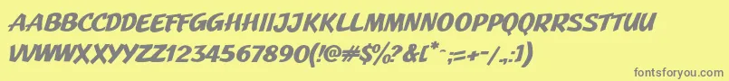 JMH Pulp PaperbackBold-Schriftart – Graue Schriften auf gelbem Hintergrund
