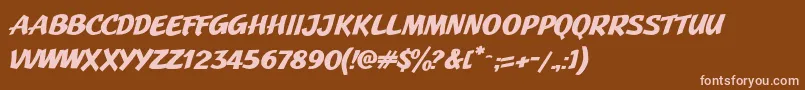 JMH Pulp PaperbackBold Font – Pink Fonts on Brown Background