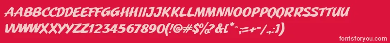 Fonte JMH Pulp PaperbackBold – fontes rosa em um fundo vermelho