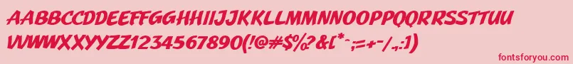 JMH Pulp PaperbackBold Font – Red Fonts on Pink Background