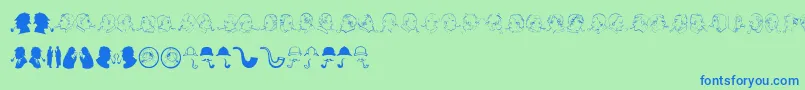 JMH SHERLOCK DINGBATS Font – Blue Fonts on Green Background