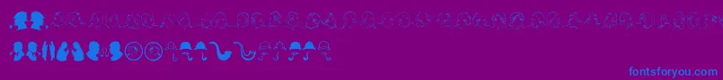 JMH SHERLOCK DINGBATS Font – Blue Fonts on Purple Background