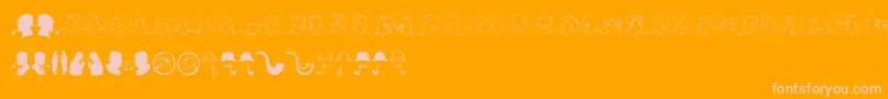 JMH SHERLOCK DINGBATS-Schriftart – Rosa Schriften auf orangefarbenem Hintergrund