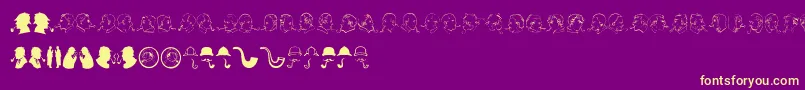 JMH SHERLOCK DINGBATS Font – Yellow Fonts on Purple Background