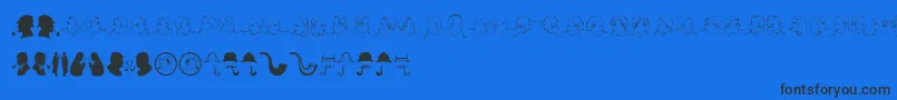 Czcionka JMH SHERLOCK DINGBATS – czarne czcionki na niebieskim tle