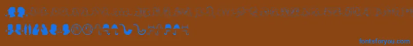 フォントJMH SHERLOCK DINGBATS – 茶色の背景に青い文字