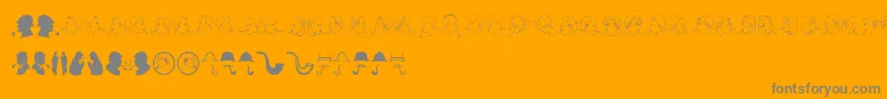 JMH SHERLOCK DINGBATS-Schriftart – Graue Schriften auf orangefarbenem Hintergrund