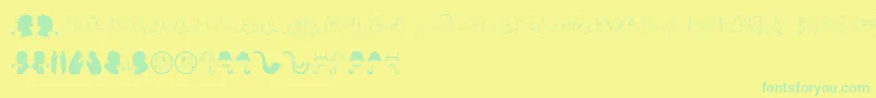 JMH SHERLOCK DINGBATS Font – Green Fonts on Yellow Background