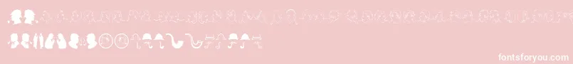 JMH SHERLOCK DINGBATS-fontti – valkoiset fontit vaaleanpunaisella taustalla