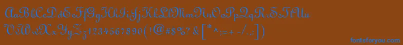 フォントLatriciaRegular – 茶色の背景に青い文字