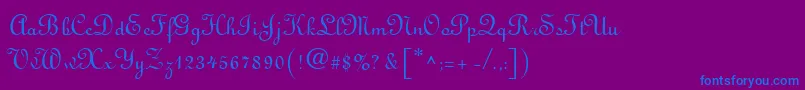 LatriciaRegular-Schriftart – Blaue Schriften auf violettem Hintergrund