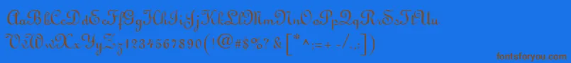 LatriciaRegular-Schriftart – Braune Schriften auf blauem Hintergrund