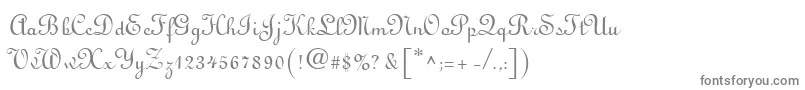 LatriciaRegular-fontti – harmaat kirjasimet valkoisella taustalla